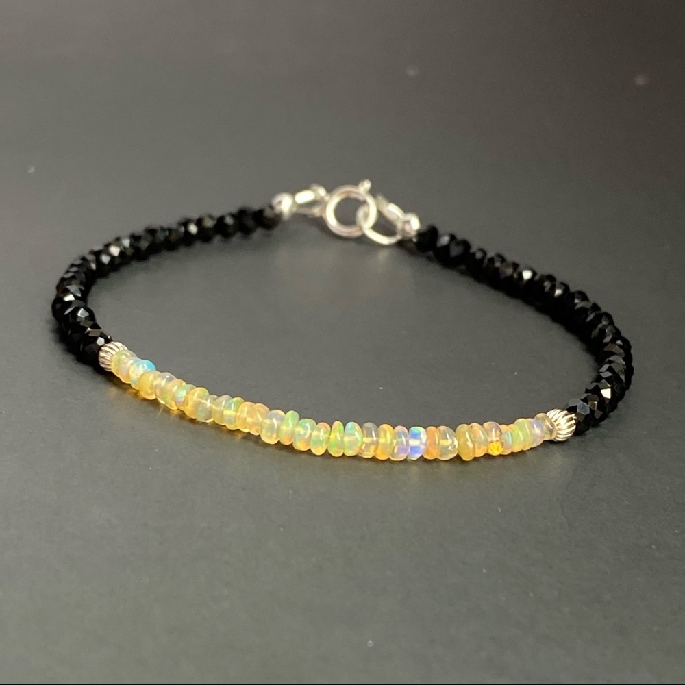 Ethiopian Opal Bracelet sterling Silver for Women